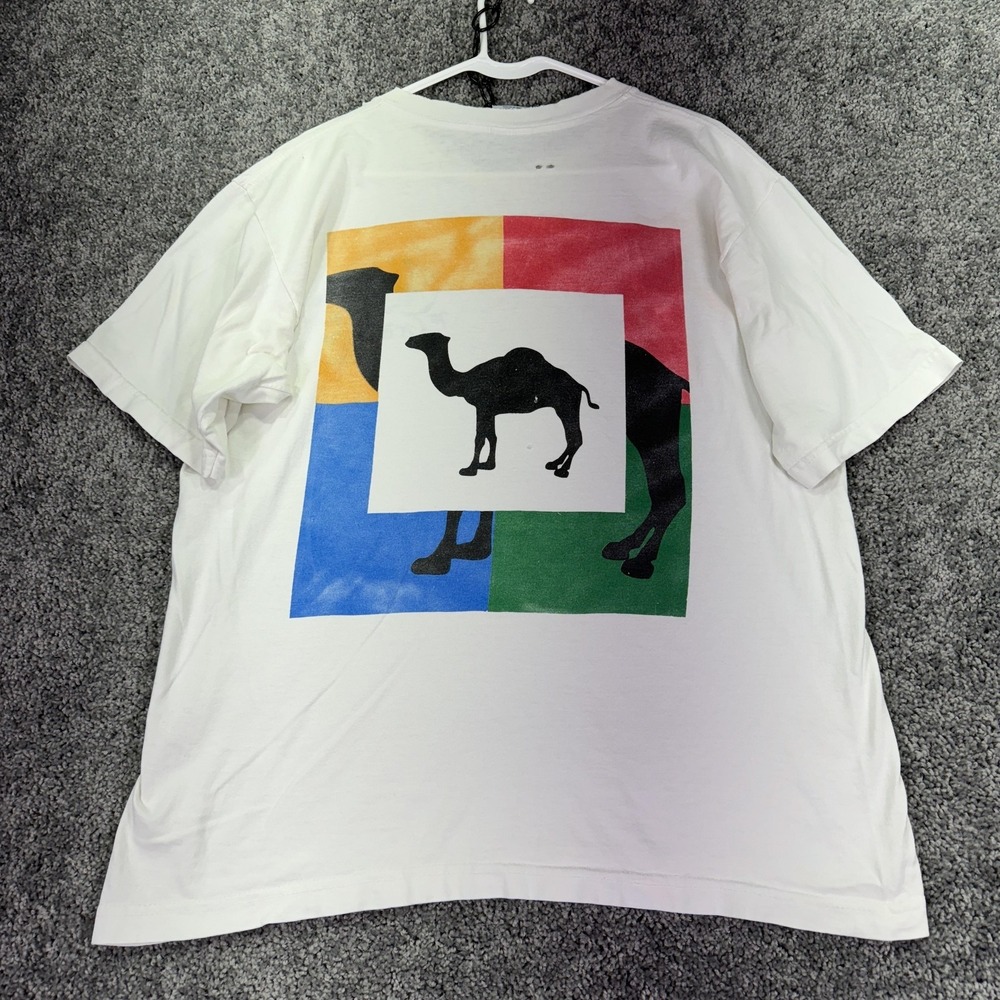Vintage Royal Avalon Shirt Mens Large White Camel Cigarettes Graphic Tee Promo